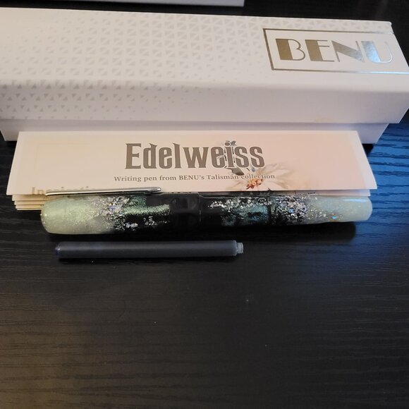 BENU Talisman Edelweiss Fountain Pen (used 4-5x) - Fine stainless steel nib - Picture 6 of 10